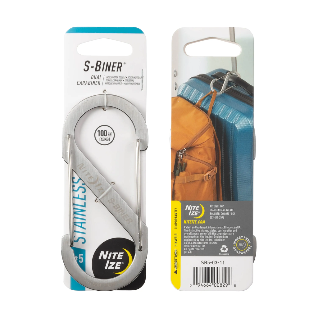 Nite Ize S-Biner® Stainless Steel Dual Carabiner #5
(Stainless)