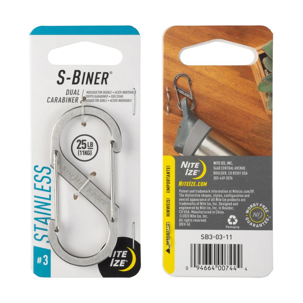 Nite Ize S-Biner® Stainless Steel Dual Carabiner #3
(Stainless)