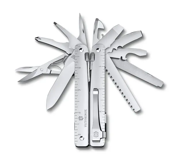 VICTORINOX SWISS TOOL ONE HAND WITH CLIP SILVER