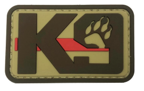 K9 Paw with Red Line Coyote Tan