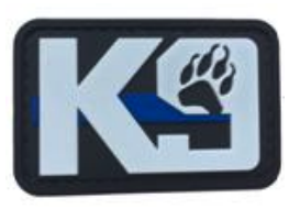 Tsno K9 Paw with Blue Line PVC Patch 