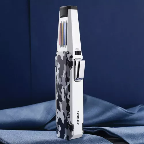 Jobon Torch Lighter (Army - white ) pink flame