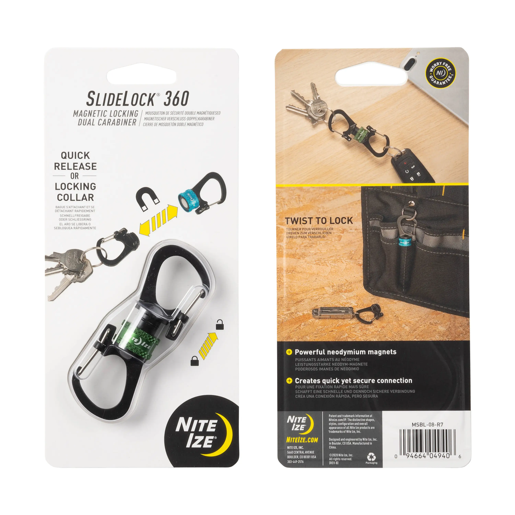 Nite Ize SlideLock® 360° Magnetic Locking Dual Carabiner - Olive