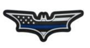Tsno Batman - Black and White US Flag with Thin Blue Line