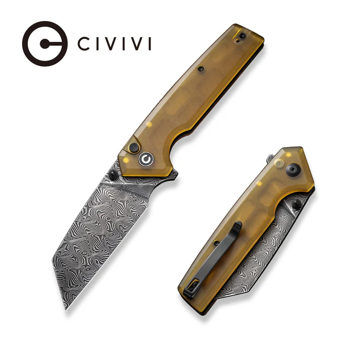 CIVIVI Amirite Flipper & Thumb Stud & Button Lock Knife Ultem Handle