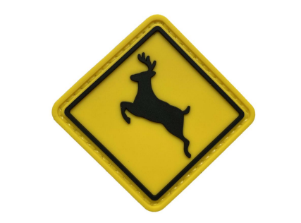Tsno Running Deer PVC Patch Yellow Background and Black