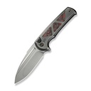 WE KNIFE Sylox Polished Gray Titanium Handle With Lava Flow Fat Carbon Fiber Inlay