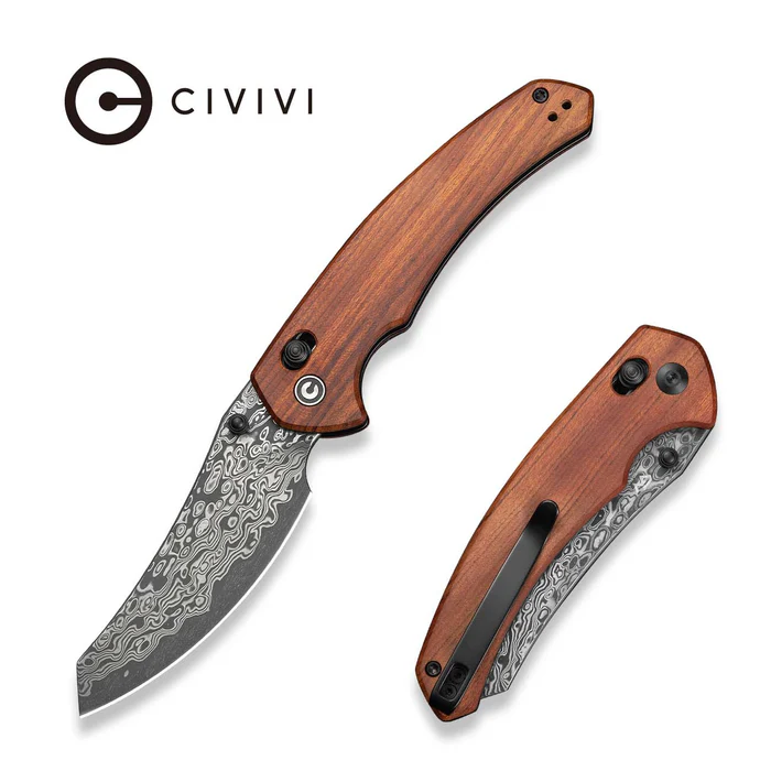 CIVIVI Sixgill Guibourtia Wood - Damascus 