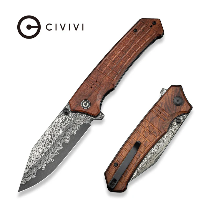 CIVIVI Tacticorix Guibourtia Wood - Damascus 