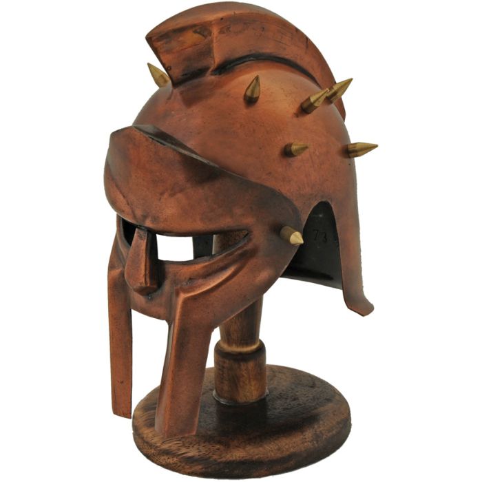 India made Mini Gladiator Helmet w/ Stand Copper Spartan 