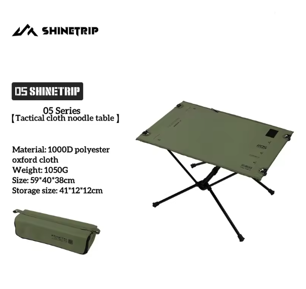 Shine trip Tactical Folding Cloth Table - Green