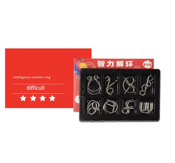 Brain Puzzle 8 PCS SET METAL Level 4