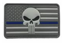 [ZYGQ-LT] Tsno US Flag with Punisher Gray with Thin Blue  Line PVC Patch