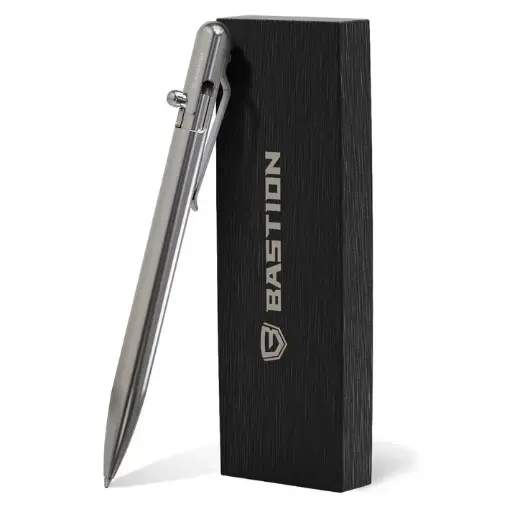 [X0034RE2mj] Bastion Slim Bolt Action Pen Stainless