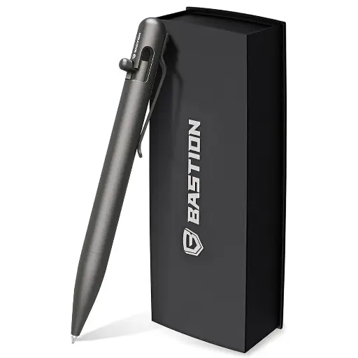 [X002UH5N9Z] Bastion EDC Bolt Action Pen Titanium Gray
