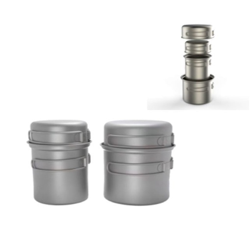 [TK73D003] Titanium cook set with 2 pans&2 pans