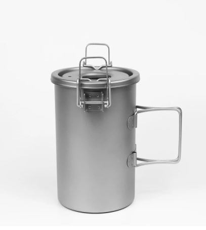 [TK711041] Camping Pure 900ml Titanium Cooker Cooking Pot Set