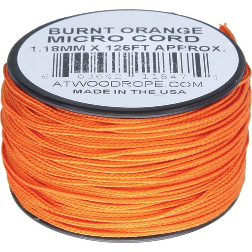 [RG1288] Atwood Rope MFG Micro Cord 125ft Burnt Orange