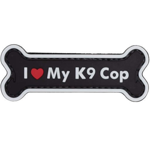 [K9GT-BK] Tsno I Love My K9 Cop PVC Patch Black