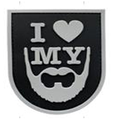 [AIDHZ-GR] Tsno I Love Beard PVC Patch Black and Gray