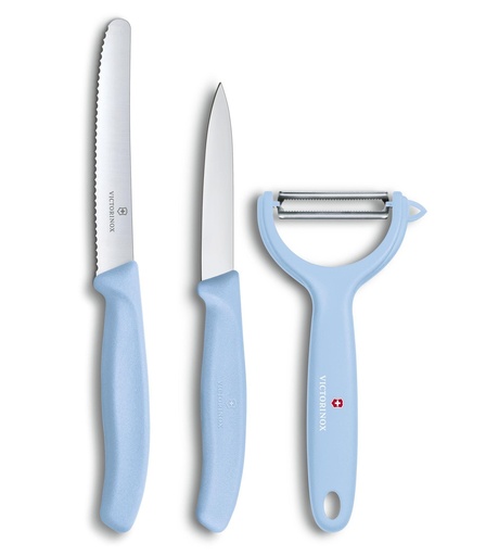 [6.7116.33L22] Victorinox Swiss Classic Trend Colors Paring Knife Set with Tomato and Kiwi Peeler, 3 Pieces