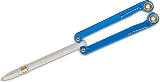 [YUS107] Spyderco BaliYo Flip Pen - Heavy-Duty, Blue/White