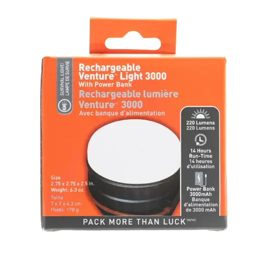 [0140-1305] SOL Venture Light 3000 Recharge with Power Bank
