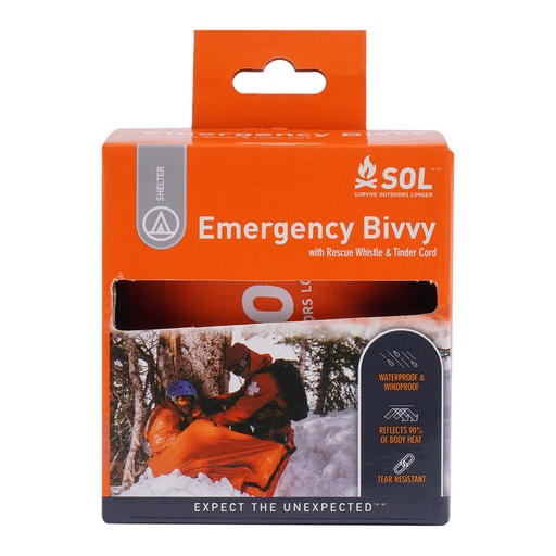 [0140-1142] SOL Emergency Bivvy with Rescue Whistle - Orange