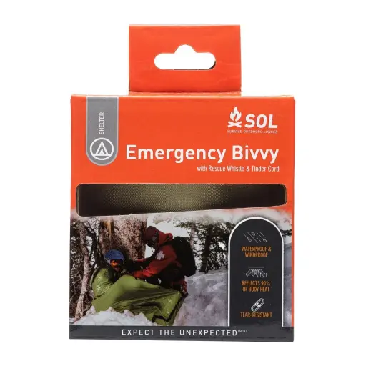 [0140-1140] SOL Emergency Bivvy with Rescue Whistle - OD Green