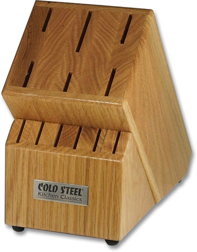 [59KBL] Cold Steel WOOD BLOCK Oak Block Stand Only, KNIVES NOT INCLUDED
