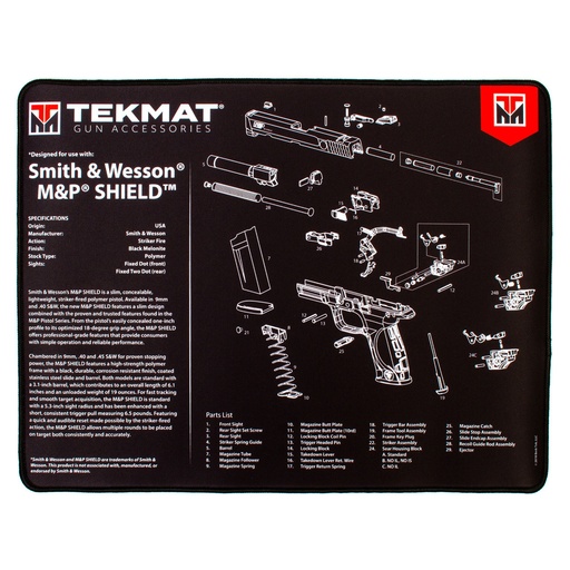 [TEK-R20-SW-MP-SHIELD] Tekmat Smith & Wesson M&P Shield Ultra Premium Gun Cleaning Mat