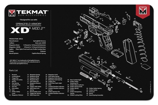 [TEK-R17-XDMOD2] Tekmat XD Mod 2 Gun Cleaning Mat 