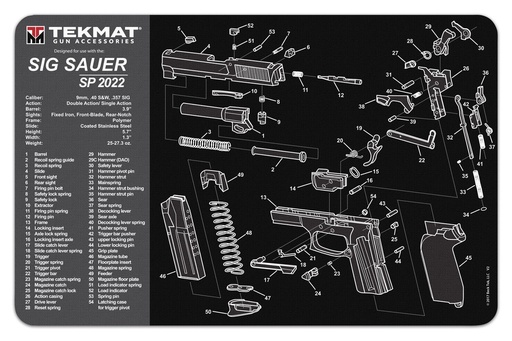 [TEK-R17-SIGSP2022] Tekmat Sig Sauer SP2022 -Gun Cleaning Mat 