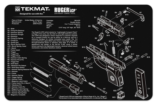 [TEK-R17-RUGERLCP] Tekmat Ruger LCP -Gun Cleaning Mat 