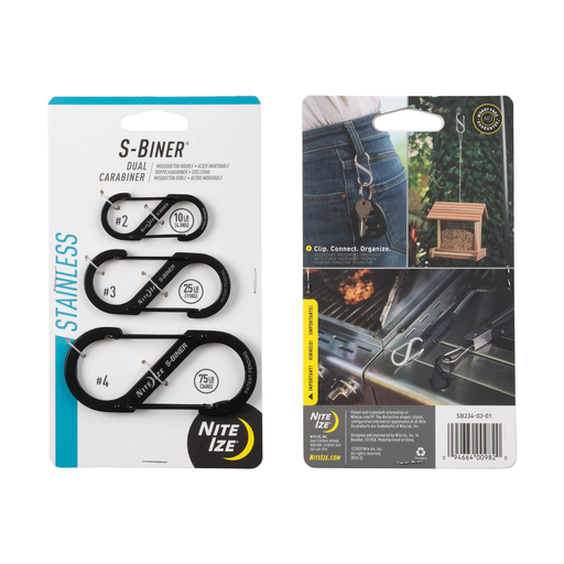 [SB234-03-01] Nite Ize S-Biner Stainless Steel Dual Carabiner - Black