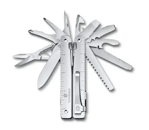 [3.0327.MKB1] VICTORINOX SWISS TOOL ONE HAND WITH CLIP SILVER