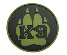 [YK9-OG] Round K9 Paw - Black and Green