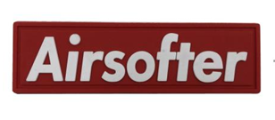 [AIRSOFTER-RD] Airsofter Tab PVC Patch Red and White