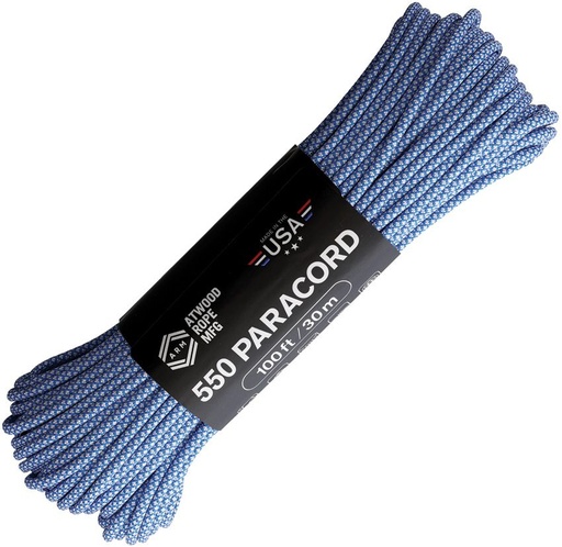 [RG1312H] Atwood Parachute Cord Diamond Blu/Wht 550 Paracord