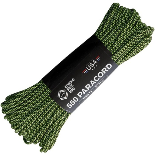 [RG1313H] Atwood Parachute Cord Diamond Blk/Grn