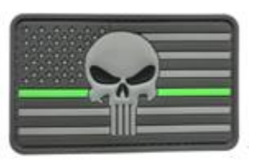 [Patch-ZYGQ-VT] Tsno US Flag with Punisher Gray with Green Blue Line