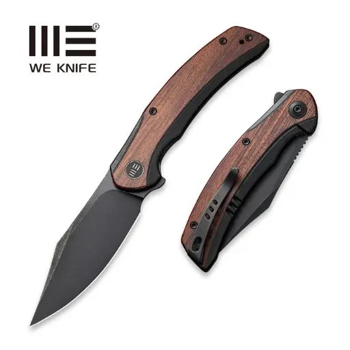 [WE19022F-3] WE KNIFE Snick Flipper Knife Titanium & Wood Handle