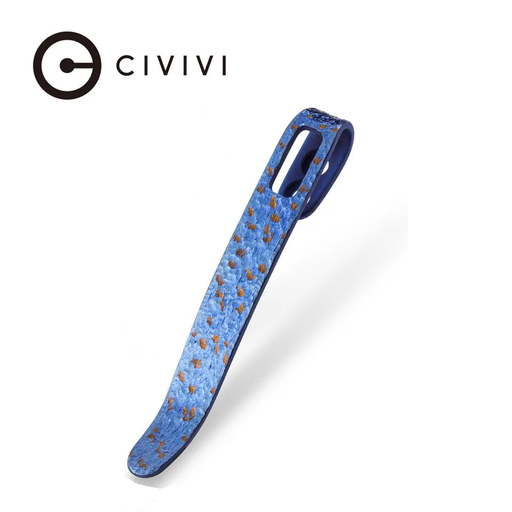 [T002B-50MM] CIVIVI Flamed Blue / Golden Titanium Pocket Clip 50MM