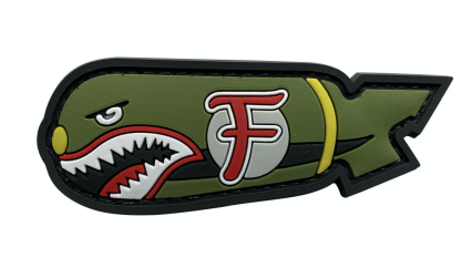 [FBOMB-FC] Tsno F Bomb Shark PVC Patch Full Color