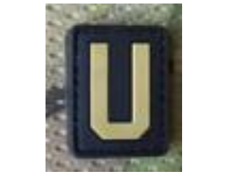 [ZMU-TN] Tsno Letter U PVC Patch Tan
