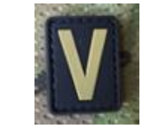 [ZMV-TN] Tsno Letter V PVC Patch Tan
