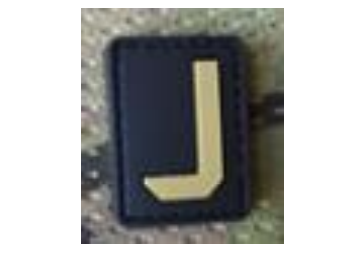 [ZMJ-TN] Tsno Letter J PVC Patch Tan