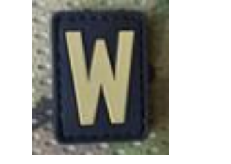 [ZMW-TN] Tsno Letter W PVC Patch Tan