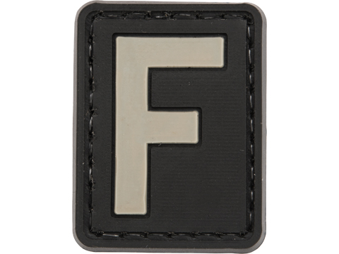 [ZMF-GR] Tsno Letter F PVC Patch Gray
