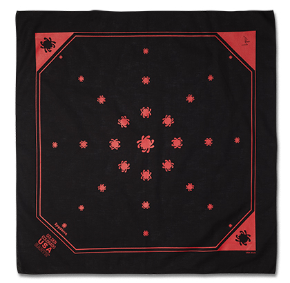 [BAND3] Spyderco Bandana Black w/ Red Bugs 